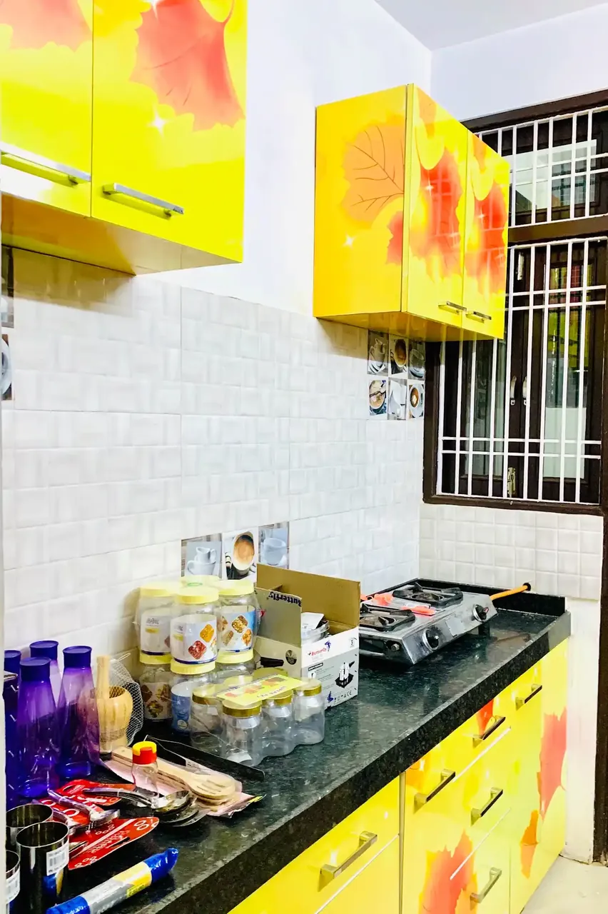 Modular self-cook kitchen with chimney and RO water at A-31 Girls PG, Jagatpura