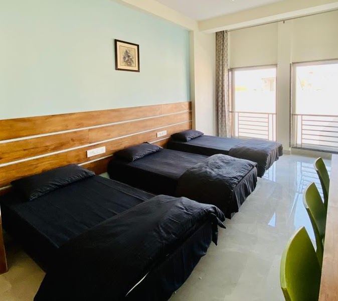 Twin sharing AC room at Karol's Villa Girls PG, Siddharth Nagar, Malviya Nagar
